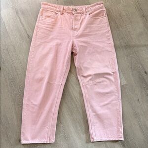 Madewell Barrel Leg Jeans in Pink Size 29